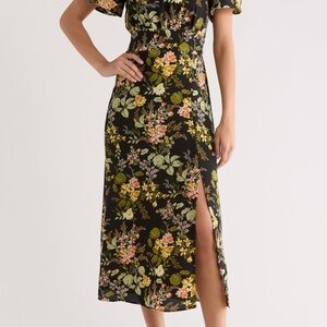 Sugarlips Black Floral Midi Dress
